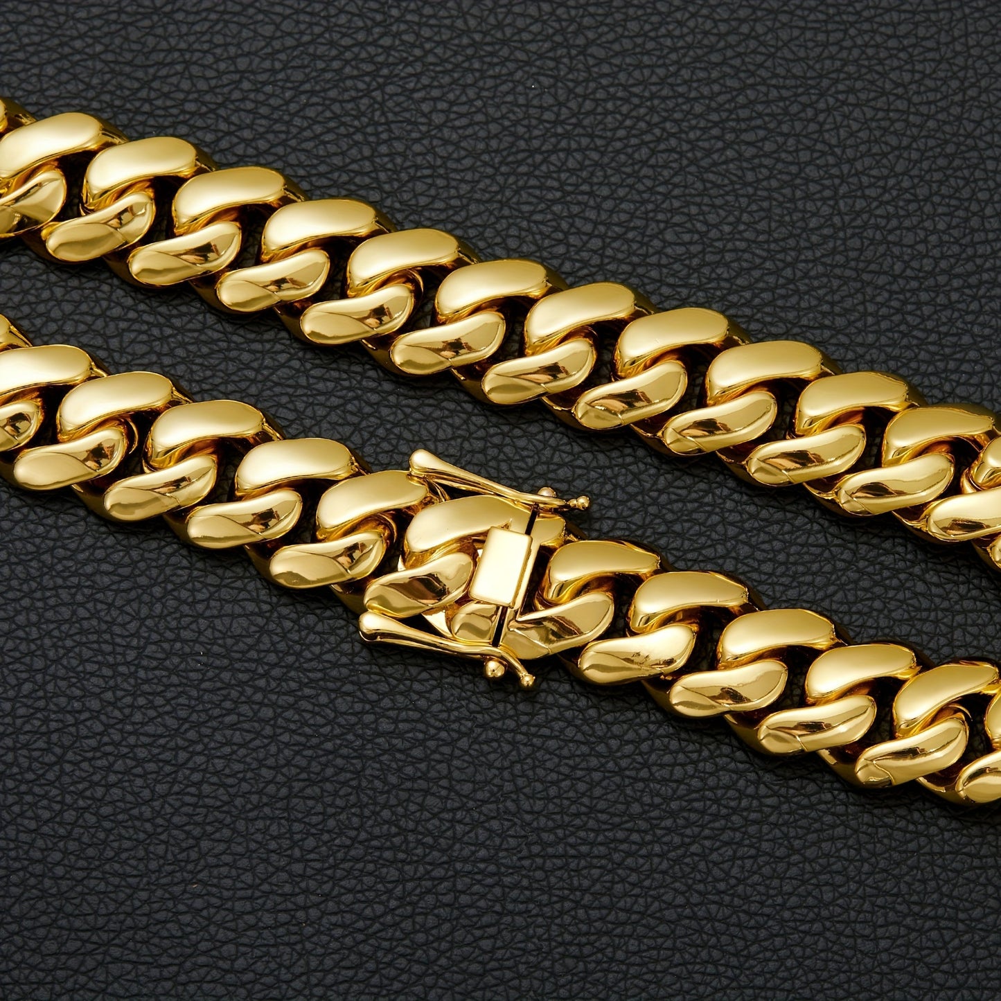 18K Gold Plated Cuban Chain Necklace for Men – 14mm Wide, 316L Stainless Steel, Waterproof & Hypoallergenic, 18 to 28 Inch – Heavy-Duty Hip Hop Jewelry Gift