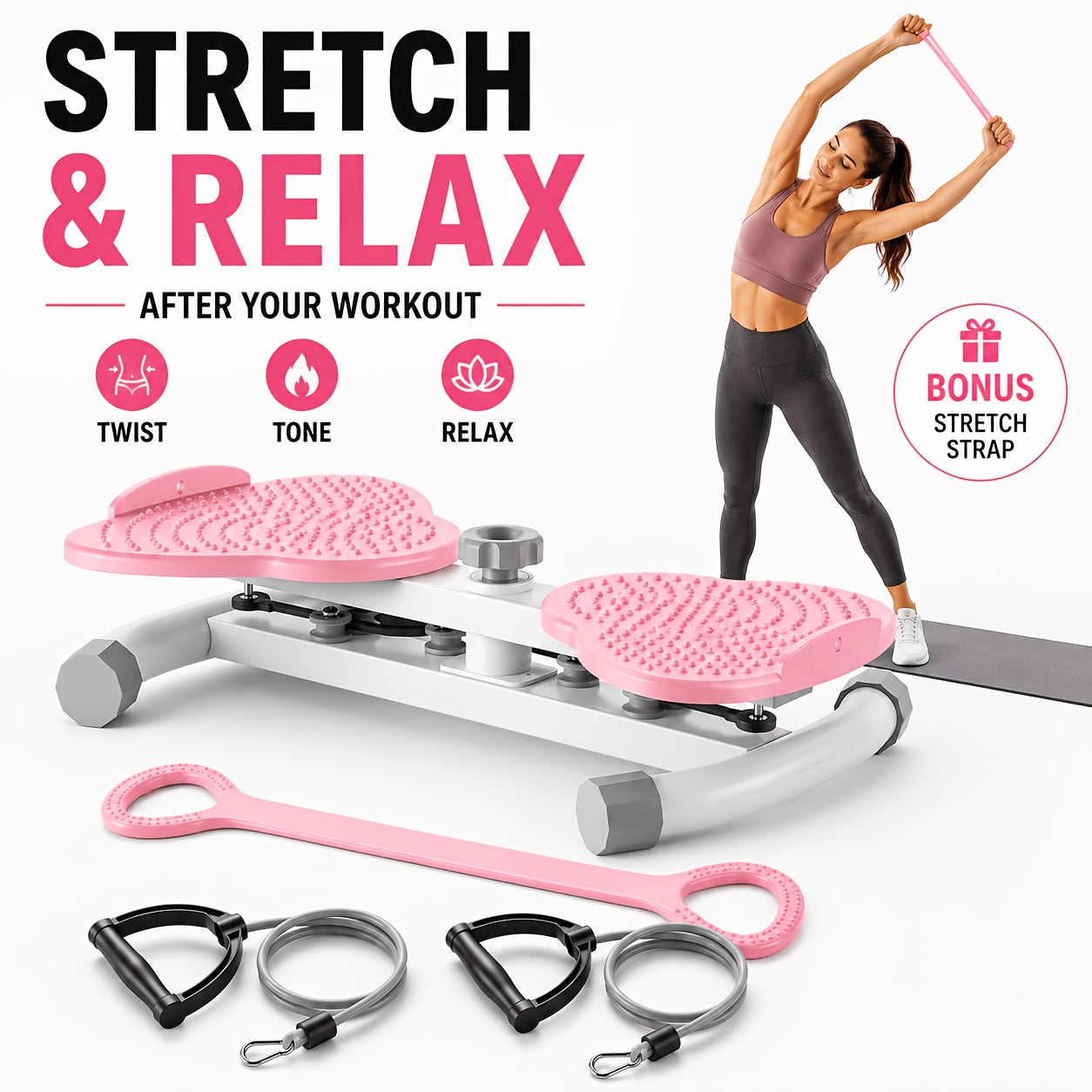 Waist Twisting Machine Ab Twister Board – 360° Noiseless Waist Twister Disc for Home Gym, 360 LBS Capacity, Digital Display Tracks Time, Reps & Calories, Includes Figure-8 Resistance Band