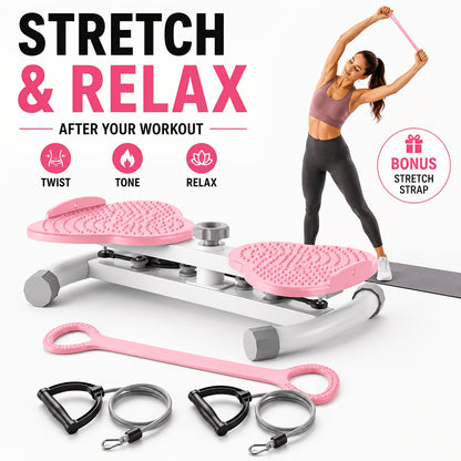 Waist Twisting Machine Ab Twister Board – 360° Noiseless Waist Twister Disc for Home Gym, 360 LBS Capacity, Digital Display Tracks Time, Reps & Calories, Includes Figure-8 Resistance Band