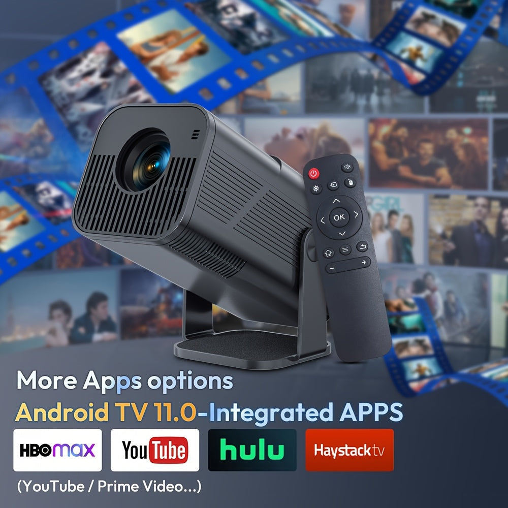 AMOVFILM Advanced Portable Smart Projector WiFi 6 & 4K Video Decoding, 1080P Native Resolution, Android 11 Built-In, Home Theater & Outdoor Movie Projector, Mobile Screen Mirroring, Multiple Colors