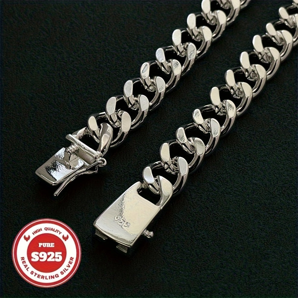 S925 Sterling Silver Cuban Chain Necklace for Men – 6mm & 10mm Wide, 18 to 24 Inch, Handcrafted Heavyweight Bold Link Chain, Durable Everyday & Special Occasion Jewelry