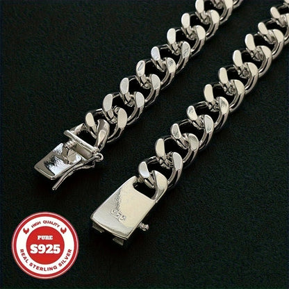 S925 Sterling Silver Cuban Chain Necklace for Men – 6mm & 10mm Wide, 18 to 24 Inch, Handcrafted Heavyweight Bold Link Chain, Durable Everyday & Special Occasion Jewelry