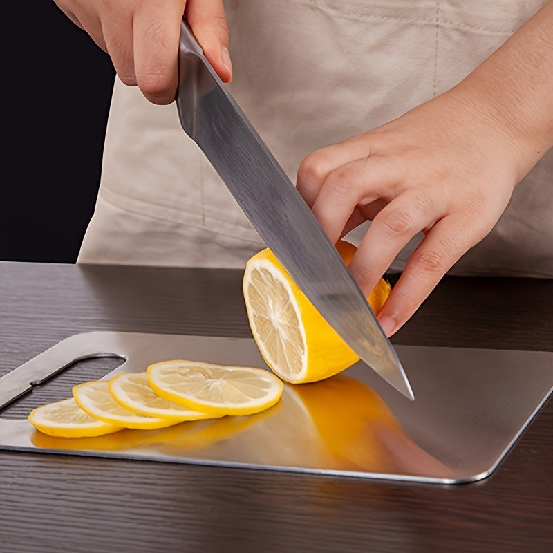 Stainless Steel Cutting Board Set of 3 Premium BPA-Free Rust-Resistant Easy to Clean Space-Saving Kitchen Chopping Boards for Meat Vegetables Fruit Food Prep