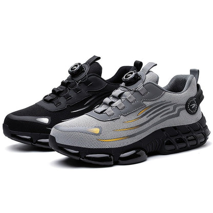 Steel Toe Work Shoes for Men Slip Resistant Safety Boots Breathable Composite Toe Sneakers Abrasion Resistant Construction Work Boots Black Dark Gray US 6-11