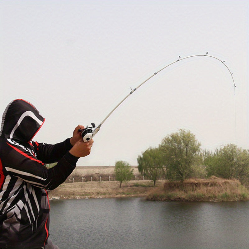 Carbon Fiber Fishing Rod Casting & Spinning Fast Action Sensitive Tip EVA Grip for Freshwater Saltwater Bass Fishing – 165cm 180cm 210cm, Lightweight High-Power White Fishing Pole