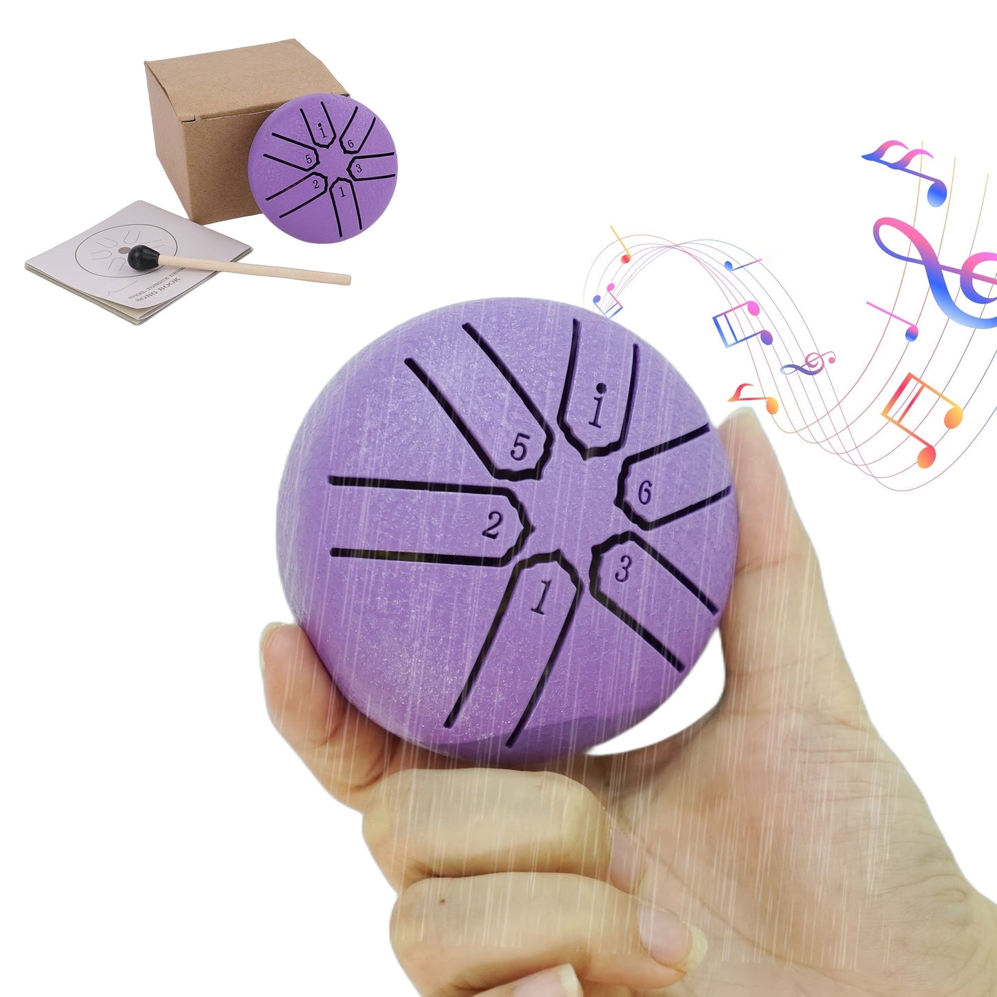 3-Inch 6-Tone Steel Tongue Rain Drum – Portable Percussion Instrument for Yoga, Meditation, Sound Therapy, Travel & Relaxation, Musical Gift for Adults & Kids