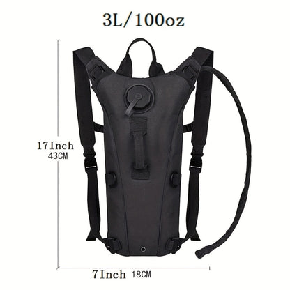 Hydration Backpack with 101oz Water Bladder Tactical Lightweight Pack for Hiking Biking Running Climbing – Adjustable Straps Large Capacity Black Green