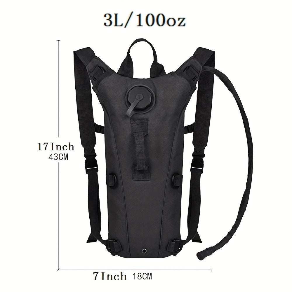 Hydration Backpack with 101oz Water Bladder Tactical Lightweight Pack for Hiking Biking Running Climbing – Adjustable Straps Large Capacity Black Green