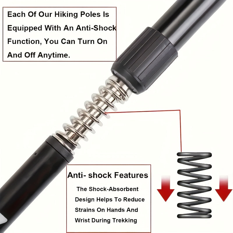 Foldable Aluminum Alloy Hiking Stick Adjustable Trekking Pole with Quick-Lock for Men & Women – Lightweight, Collapsible Walking Stick for Hiking, Backpacking & Trail Walking Outdoor Accessories