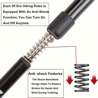 Foldable Aluminum Alloy Hiking Stick Adjustable Trekking Pole with Quick-Lock for Men & Women – Lightweight, Collapsible Walking Stick for Hiking, Backpacking & Trail Walking Outdoor Accessories