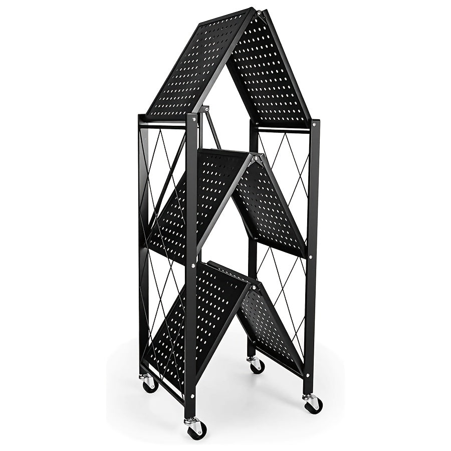Bookshelf Shelving Unit with Wheels – 3, 4 & 5-Tier Portable Floor Standing Storage Rack for Office & Home, Multi-Layer Rolling Shelf Organizer, Easy Assembly – Black & White