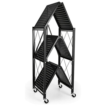 Bookshelf Shelving Unit with Wheels – 3, 4 & 5-Tier Portable Floor Standing Storage Rack for Office & Home, Multi-Layer Rolling Shelf Organizer, Easy Assembly – Black & White