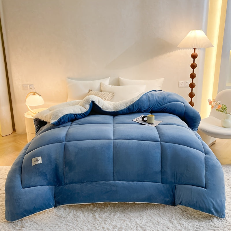 All Season Comforter Thick Soft Quilted Box Stitch | Ultra Breathable Machine Washable Down Alternative Duvet | Twin Full Queen King | Autumn Winter Spring Bedding | Rouge Black Grey Blue Green