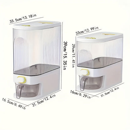 Large Rice Storage Container 11LB & 22LB with Measuring Cup and Time Markings, Airtight Grain Dispenser for Kitchen Pantry Organization, BPA-Free Food Storage Container for Rice Flour Dry Goods