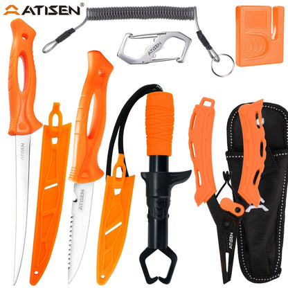 Fishing Knife Set 7/23/104/107 Piece – Stainless Steel Fillet Boning & Gutting Knives with Line Cutter, Camping Cutting Carving Tool Kit, Perfect Fisherman Gift for Men