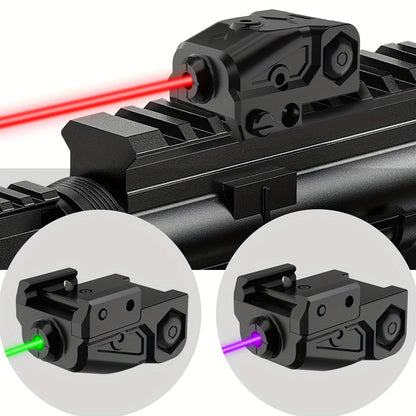 Compact Pistol Laser Sight Green Red Purple Type-C Rechargeable Ultra Compact Handgun Laser with 20mm Picatinny Rail Ambidextrous Switch for Most Pistols and Rifles