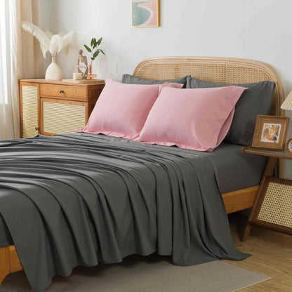 7 Piece Comforter Set Queen King Size – Soft Microfiber Pinch Pleated Bed in a Bag with Comforter, Fitted Sheet, Flat Sheet & 4 Pillowcases, All-Season Bedding Set for Home & Dorm