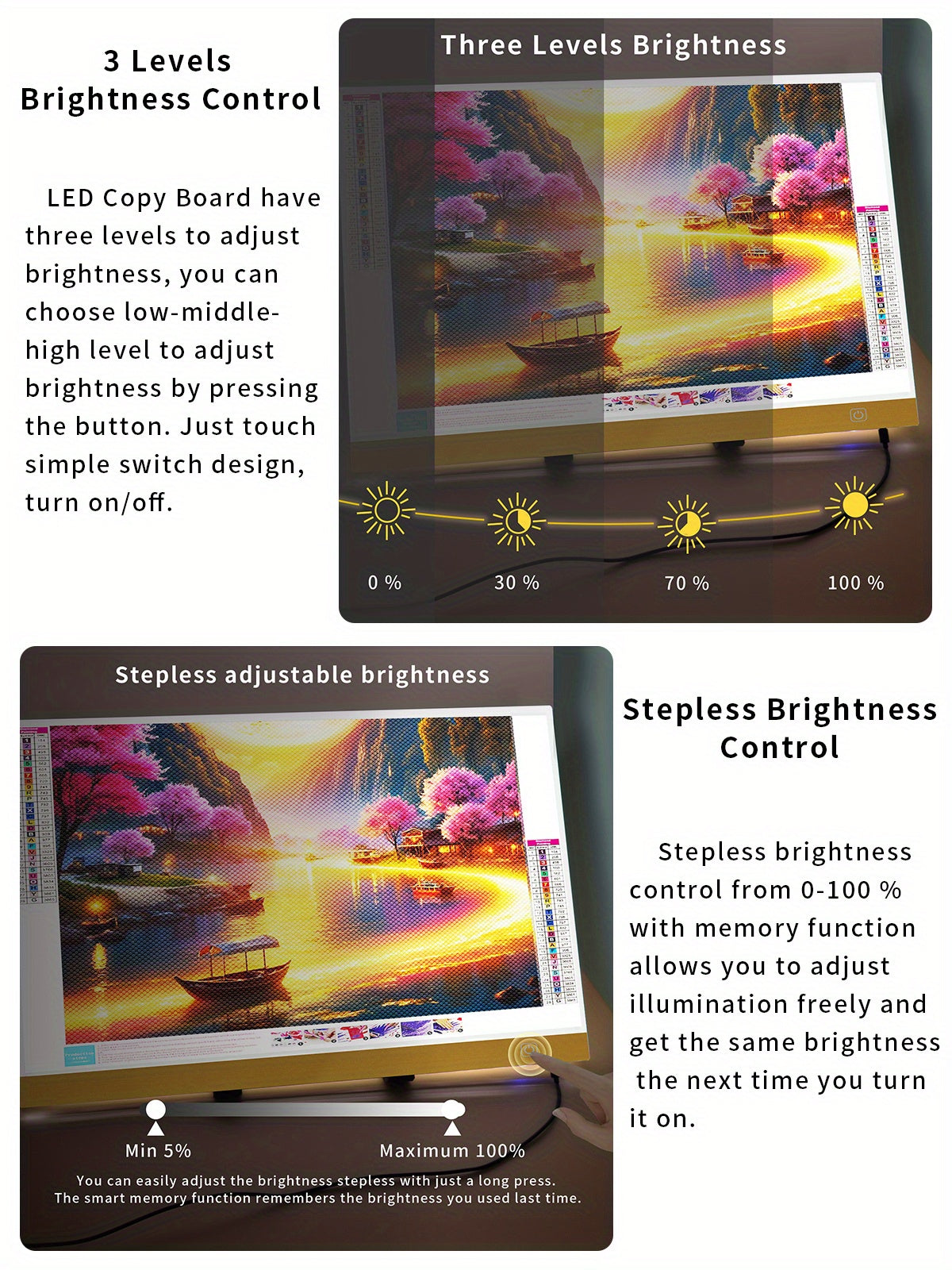 A2 LED Light Box Tracing Board – Dimmable Touch Control Ultra-Thin Light Pad for Diamond Painting, Sketching, Animation, Tattoo Transfer & Streaming, USB Powered, Eye-Care LEDs, Mac/PC Compatible | Velora