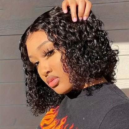 Glueless Brazilian Curly Short Wig for Women – Deep Wave Synthetic Hair, Natural Scalp Look, Breathable Cap, Light Beige, No Adhesive Needed for Daily Wear & Parties