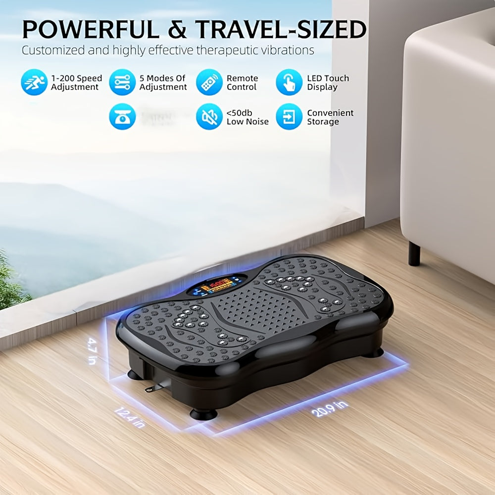Vibration Plate Exercise Machine for Weight Loss & Lymphatic Drainage – Full Body Workout Platform with 99-200 Speed Levels, Quiet Motor, Portable Home Gym, Muscle Toning, 330 lbs Capacity