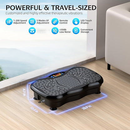 Vibration Plate Exercise Machine for Weight Loss & Lymphatic Drainage – Full Body Workout Platform with 99-200 Speed Levels, Quiet Motor, Portable Home Gym, Muscle Toning, 330 lbs Capacity