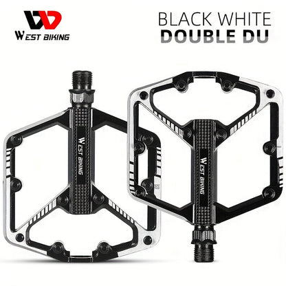 Aluminum Alloy Bike Pedals 3 Bearings Non-Slip Lightweight Bicycle Pedals with Hexagonal Sleeve for Mountain Bikes & Road Bikes – Easy Install, Durable Multi-Color Cycling Accessories, 1 Pair