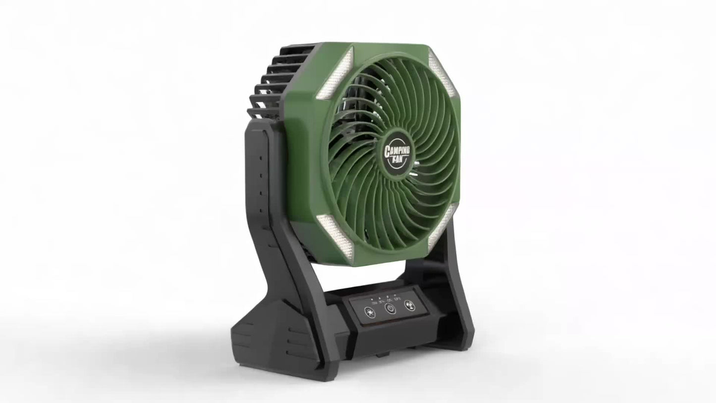 20000mAh Camping Fan with LED Light – 4 Wind Speeds, Brushless Motor, 180° Oscillation, 22-26H Battery Life, 3-in-1 Portable Outdoor Desk Fan for Camping, Hiking, Picnic & Emergency Use – 6 Colors