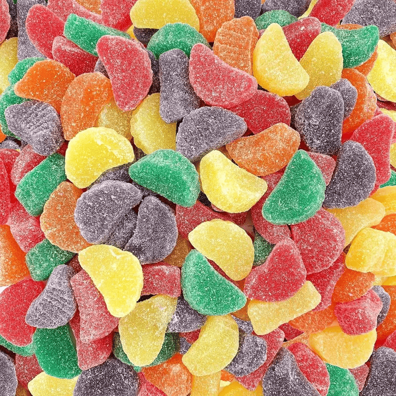 Assorted Fruit Slices Jelly Candy 10 oz – Chewy Sugar-Coated Gummy Candy Bag with Orange, Lemon, Lime & Cherry Flavors, Perfect for Parties, Lunchboxes & Candy Buffets