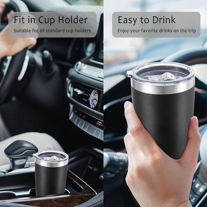 20oz Stainless Steel Insulated Tumbler 2-Pack – Double Wall Vacuum Travel Mug with Lid, BPA Free, Wholesale Blanks for Vinyl DIY, Wedding Favors, Bridesmaid Gifts, Graduation & Corporate Giveaways – Black, Pink, Blue, White