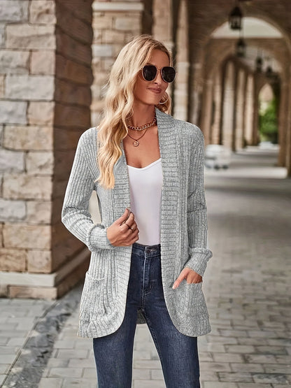 Women's Loose Casual Long Sleeve Blouse Solid Color Pocket Thread Splicing Relaxed Fit Top 10 Colors S-XXL Everyday Wear