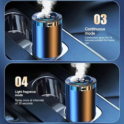 Smart Car Aroma Diffuser with Essential Oils Starry Sky Projection Humidifier Ambient Light Car Air Freshener Ocean Osmanthus Cologne Scent 1.69oz Bottle for Car Interior