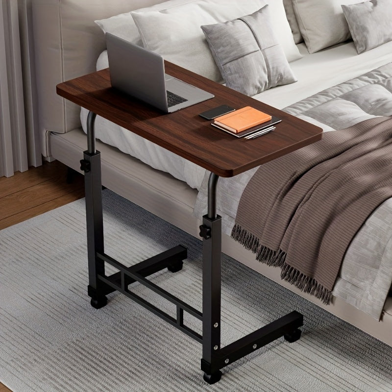 Height Adjustable Rolling Laptop Desk with Wheels – Sit to Stand Mobile Overbed Table, 2-Tier Storage Computer Stand for Bed Couch Home Office Workstation, 6 Colors