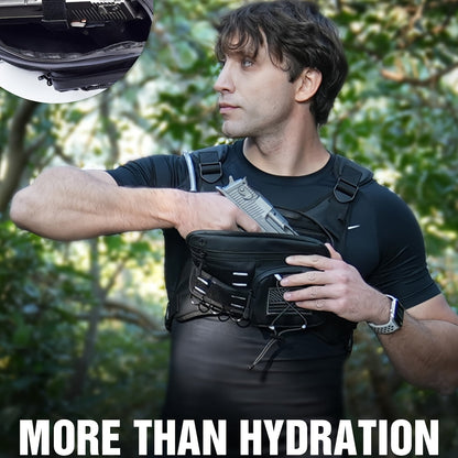 Running Hydration Vest with 3L Water Bladder Lightweight Adjustable Chest Pack Reflective Gear Holder for Men Women Marathon Trail Running Hiking Black Gray Camo Olive