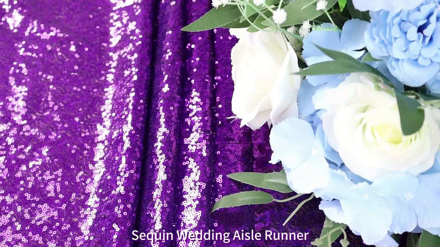 Sequin Aisle Runner 2x15FT Glitter Wedding Carpet Runner 12 Colors for Wedding Ceremony Bridal Shower Party Decoration Outdoor Indoor