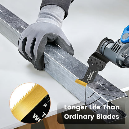 Titanium Oscillating Saw Blades Universal Quick Release Multi Tool Blades Set – 18/28/36/50 Pcs, Cuts Metal, Wood & Plastic, Compatible with Dewalt, Makita, Bosch & More
