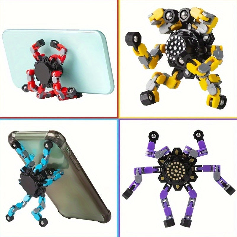 Bulk Fidget Spinners 10 or 15 Pack Assorted Robot Mechanical Gyro Fingertip Stress Relief Toys Standard and Luminous Editions Party Favors Classroom Rewards Kids and Adults