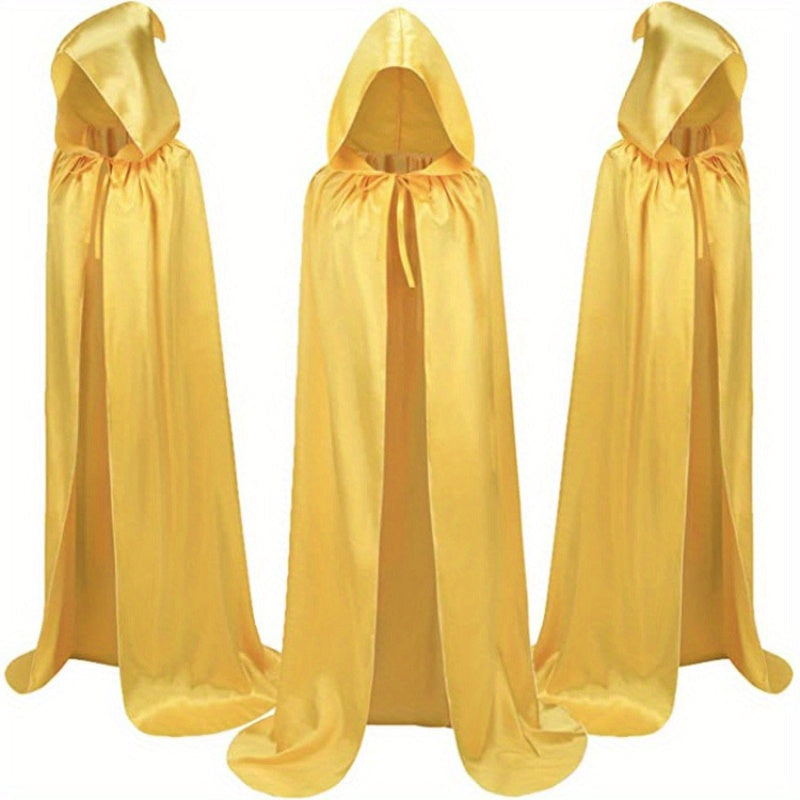 Halloween Black Death Cape 59 Inch Gothic Vampire Cloak for Adults – No Assembly Required, Flowing Silhouette Costume for Horror House, Carnival, Cosplay, Party, Festive Decoration