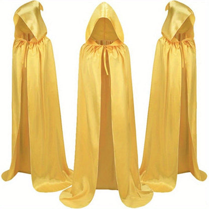 Halloween Black Death Cape 59 Inch Gothic Vampire Cloak for Adults – No Assembly Required, Flowing Silhouette Costume for Horror House, Carnival, Cosplay, Party, Festive Decoration