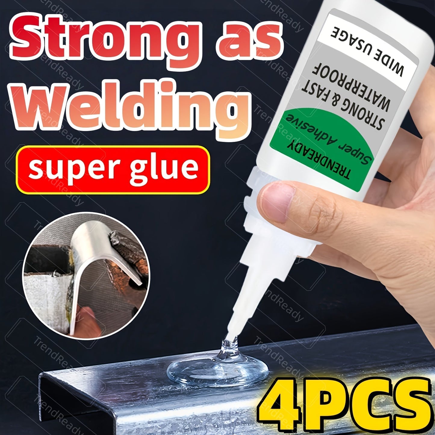 Super Glue 4-Pack Heavy Duty Instant Bond Adhesive – Fast Dry Clear Glue for Plastic Wood Metal Fabric Rubber Shoes Ceramics Crafts & Repairs