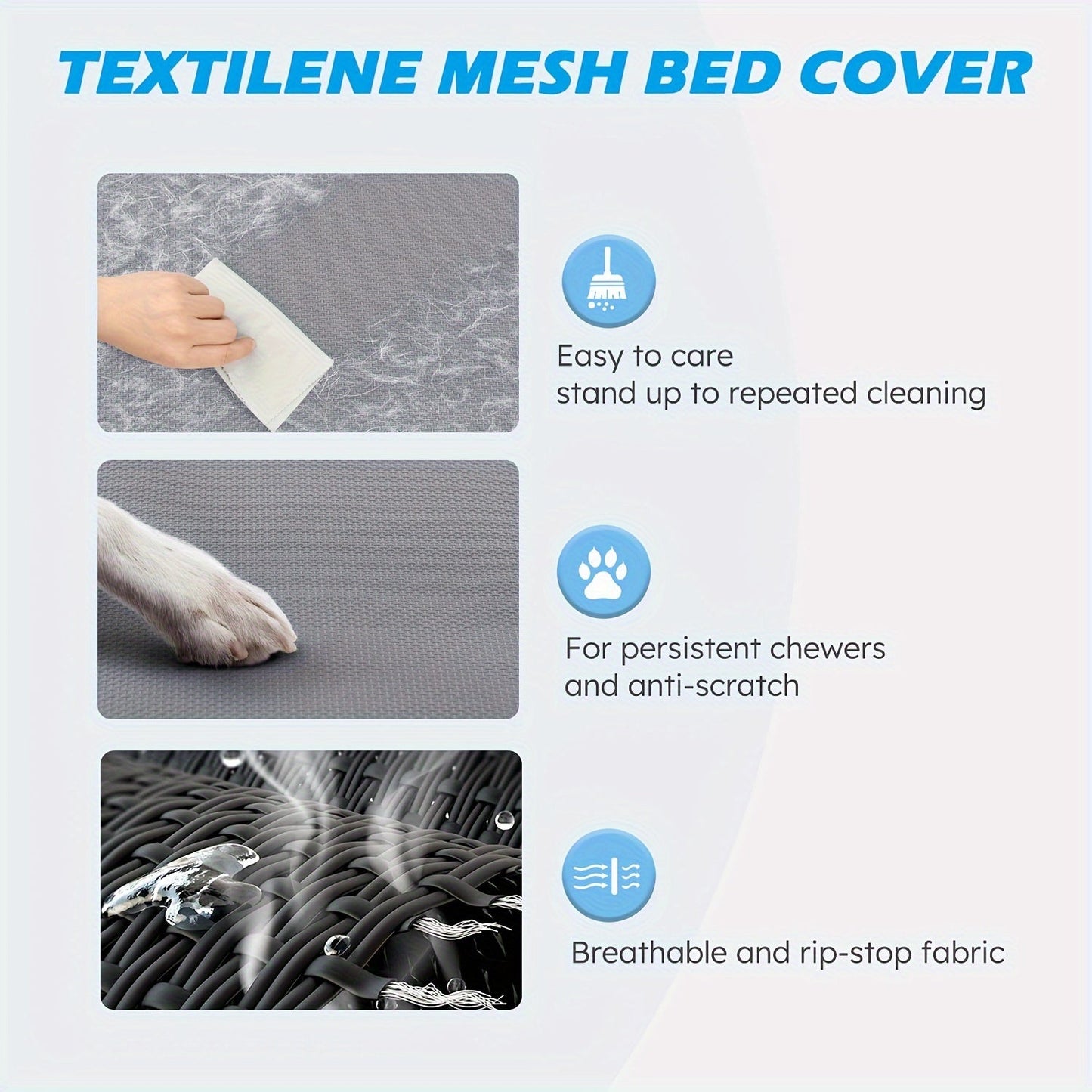 Cooling Elevated Dog Bed Raised Cot with Breathable Mesh & Metal Frame – Washable Portable No-Slip Dog Cot for Indoor & Outdoor Use, Available in 4 Sizes & 7 Colors for All Breeds