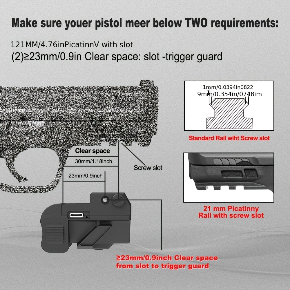 Green Dot Laser Sight USB Rechargeable – Picatinny Rail Mount with Strobe Mode, 5mW Class IIIA, Compact Lightweight for Pistols & Rifles, 21mm Rail, 2.5hr Battery Life