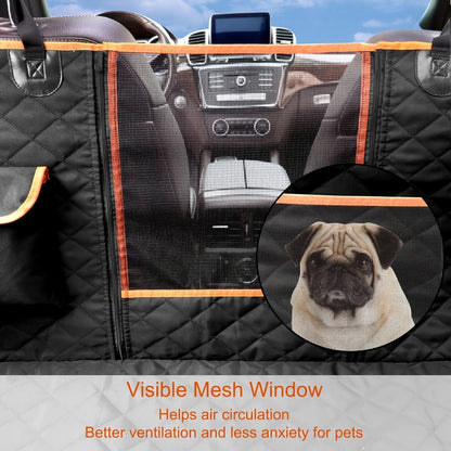 Heavy Duty Dog Car Seat Cover Waterproof Non-Slip Backseat Protector Scratch-Proof Spill-Proof Nylon Pet Seat Cover SUV Sedan Truck Side Flap Door Protection Easy Install Machine Washable