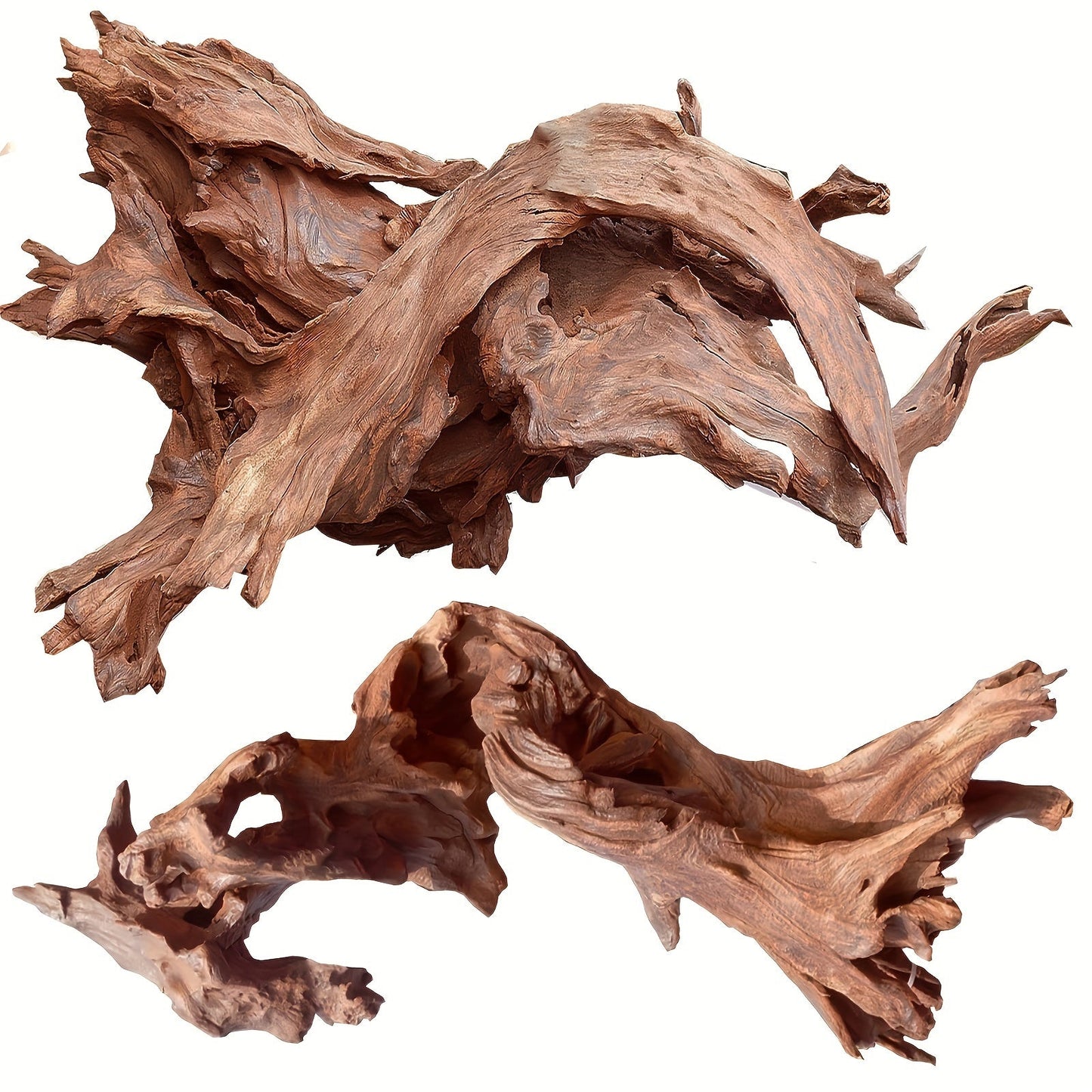 Natural Driftwood for Aquarium Decor & Reptile Terrarium – 2 Pieces 9 to 14 Inches Real Wood Branches for Fish Tank, Bearded Dragon, Lizard, Snake, Tree Frog, Turtle & Shrimp Habitat