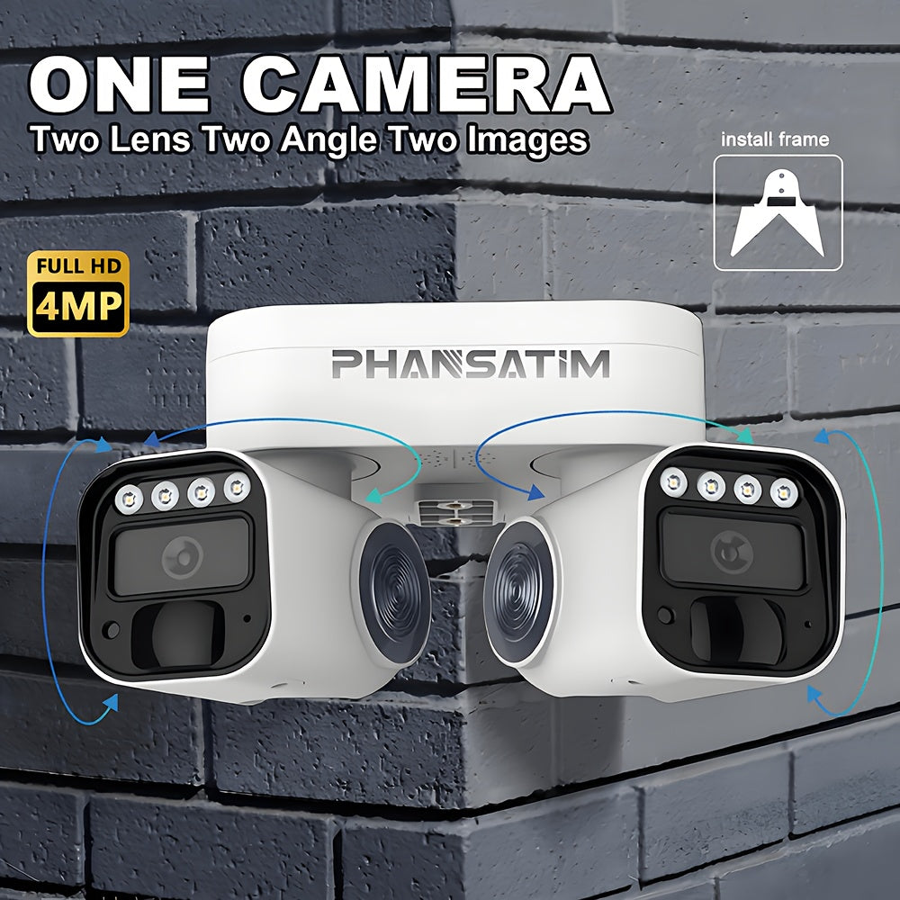 Dual Lens PTZ Security Camera Outdoor WiFi – 360° Pan Tilt Zoom 5MP, 10x Electric Zoom, Motion Detection, Two-Way Audio, Siren Alarm, Color Night Vision, App Control, Home Surveillance Camera