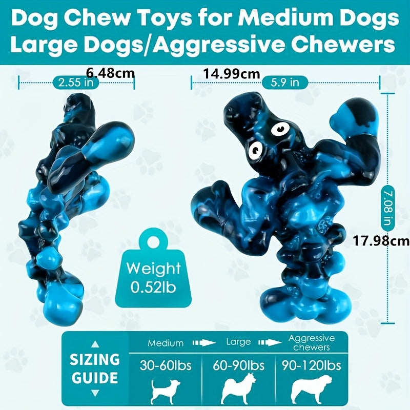 Indestructible Crocodile Dog Chew Toy – Durable Nylon & Rubber Squeaky Chew for Aggressive Chewers 20-100 lbs, Milk Flavor, Teeth Cleaning Bumpy Texture, for Large Medium & Small Dogs