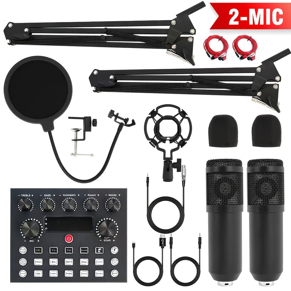 BM800 Condenser Microphone & Sound Card Recording Kit – Home Studio Bundle for Podcasting, Streaming, Voice Overs & Music, Compatible with PC, Smartphone & Tablet, Multiple Models Available