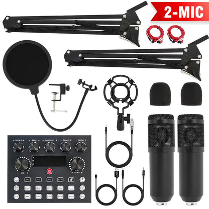 BM800 Condenser Microphone & Sound Card Recording Kit – Home Studio Bundle for Podcasting, Streaming, Voice Overs & Music, Compatible with PC, Smartphone & Tablet, Multiple Models Available