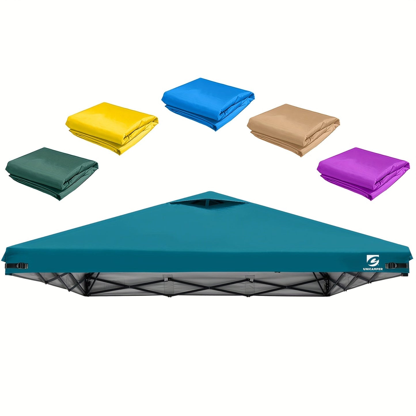 10x10 Pop Up Canopy Replacement Top Cover with Air Vent – Waterproof UV-Resistant Canopy Top for Straight Leg Tents, All-Season Outdoor Sun Shade for Garden, Patio & Camping, 11 Colors (Top Only)