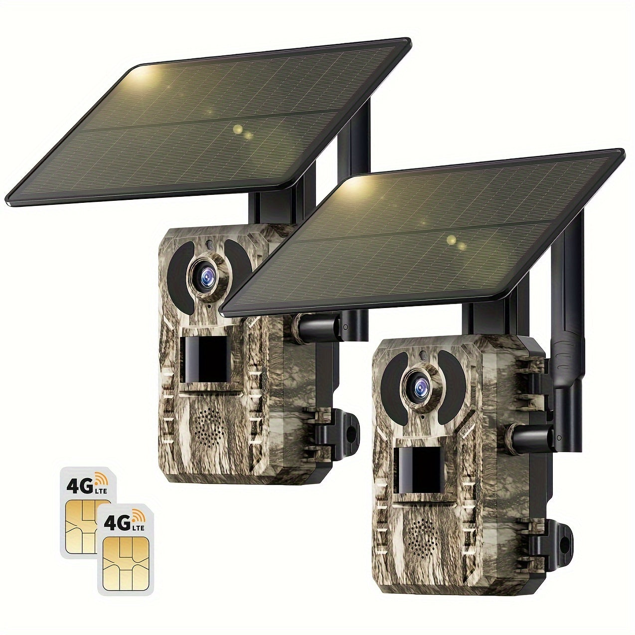 4G LTE Solar Trail Camera 4K Live View Night Vision 0.2s Trigger Remote Phone Access Motion Detection Wide Angle Wireless Game Camera for Deer Hunting Wildlife