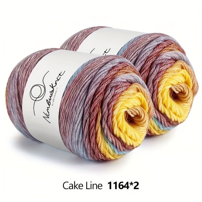 Colorful Yarn Thread & Weaving Accessories Kit 2/4pcs Cotton Acrylic Wool Blend with C-Type Buckle Weaving Needle Bow Twist Needle DIY Knitting Crochet Sweater Scarf Beginner Craft Set